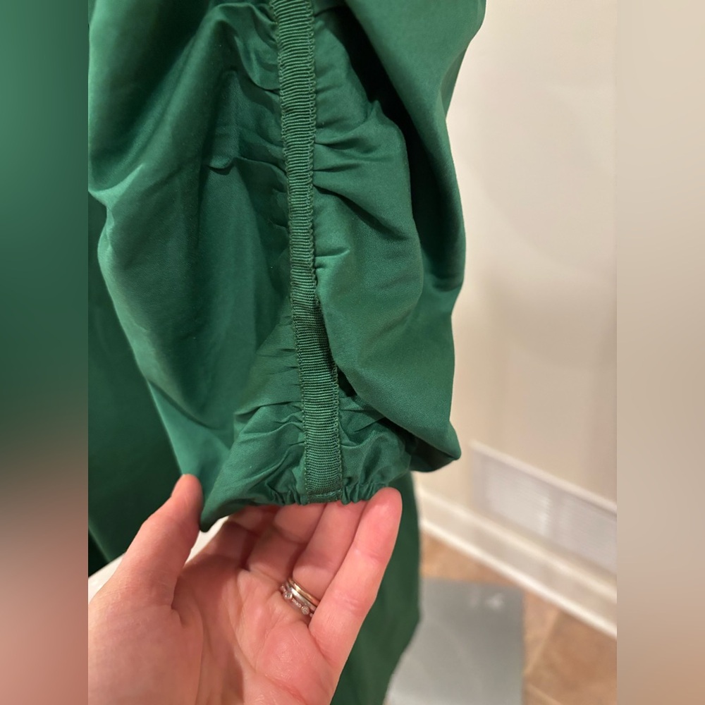 Chico’s Green Cotton Blend Pleated Sleeve Popover Shirt Dress, 1 (size 8) - Picture 8 of 10